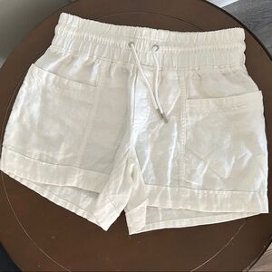 Athleta White Linen Shorts Size 2
